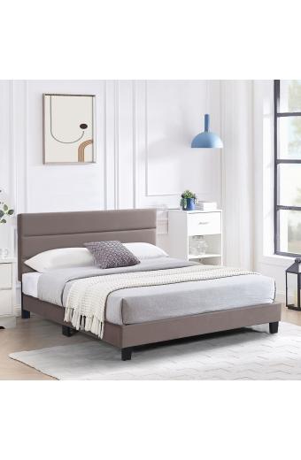PRIMO Κρεβάτι Διπλό για Στρώμα 150x200cm, Ύφασμα Cappuccino, με Κεφαλάρι πολλαπλών θέσεων - 159x215x117/127cm