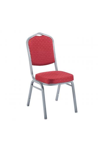 HILTON Καρέκλα Μέταλλο Βαφή Silver, Ύφασμα Κόκκινο - 44x55x93cm