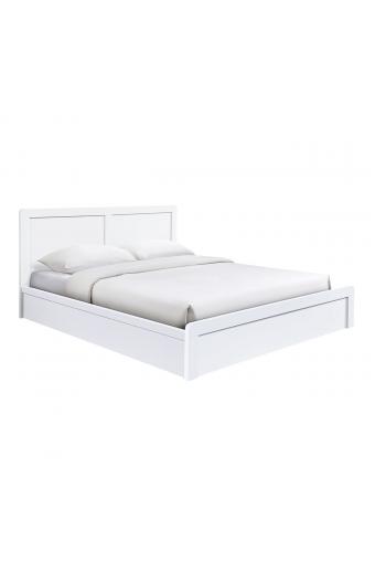 CALIBER Κρεβάτι Διπλό για Στρώμα 150x200cm, Απόχρωση Άσπρο - 158x210x100cm