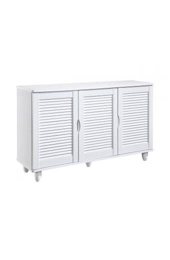Παπουτσοθήκη 3 Πόρτες Απόχρωση Άσπρο - 110x33x77cm