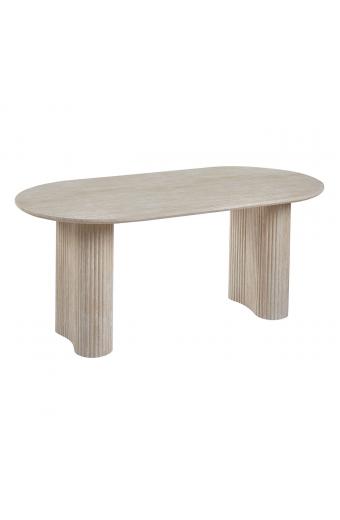 DIAZ Τραπέζι Τραπεζαρίας, ΜDF Απόχρωση Natural Stone - 180x90x76cm