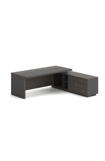 VIP Γραφείο Δεξιά Γωνία, Απόχρωση Grey Walnut - 180x90x75/180x50x62 cm