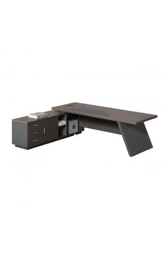 MASTER Γραφείο Αριστερή Γωνία, Απόχρωση Grey Walnut - 180x90x75/180x50x62cm