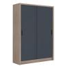 VANITY Ντουλάπα Δίφυλλη - Συρόμενη, Αποχρώσεων Sonoma Oak & Grey - 120x60x200cm