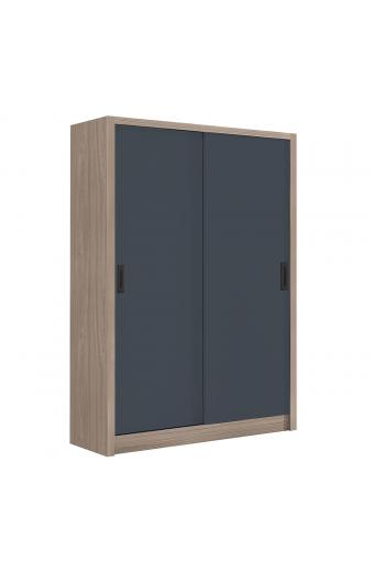 VANITY Ντουλάπα Δίφυλλη - Συρόμενη, Αποχρώσεων Sonoma Oak & Grey - 120x60x200cm