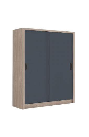VANITY Ντουλάπα Δίφυλλη - Συρόμενη, Αποχρώσεων Sonoma Oak & Grey - 160x60x200cm