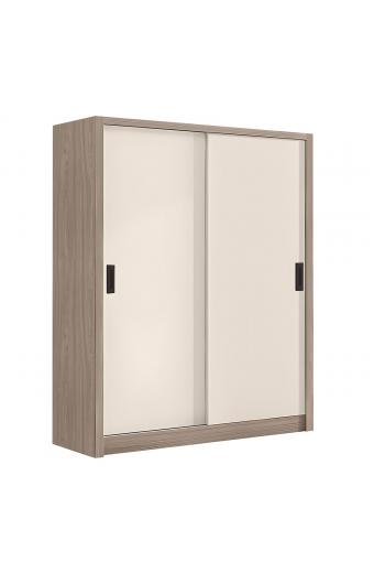 VANITY Ντουλάπα Δίφυλλη - Συρόμενη, Αποχρώσεων Sonoma Oak & Cream - 160x60x200cm