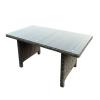 ARIZONA Τραπέζι Dining Βεράντας - Κήπου ALU, Wicker Grey Brown, Γυαλί Tempered 5mm - 140x80 H.70cm