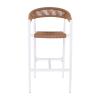 MADY Σκαμπό Bar, ALU Άσπρο, Rope Wicker Φυσικό - 56x58x105cm