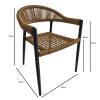MADISON Πολυθρόνα Βεράντας- Κήπου, ALU Ανθρακί, Rope Wicker Φυσικό, Στοιβαζόμενη - 58x56x78cm