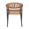 MADISON Πολυθρόνα Βεράντας- Κήπου, ALU Ανθρακί, Rope Wicker Φυσικό, Στοιβαζόμενη - 58x56x78cm