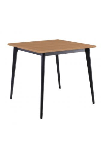 VIDAL Τραπέζι Μέταλλο Βαφή Μαύρο, Επιφάνεια 80x80cm/16mm Contract Sliq Beech - 81x81x73cm