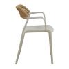 DOLLI Πολυθρόνα Στοιβαζόμενη, PP-UV Γκρι, Rope Wicker Φυσικό - 56x52x78cm
