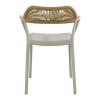 DOLLI Πολυθρόνα Στοιβαζόμενη, PP-UV Γκρι, Rope Wicker Φυσικό - 56x52x78cm