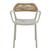 DOLLI Πολυθρόνα Στοιβαζόμενη, PP-UV Γκρι, Rope Wicker Φυσικό - 56x52x78cm