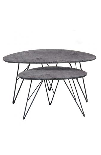 NANCY CONCRETE MDF ΣΕΤ 2 ΤΡΑΠΕΖΑΚΙΑ