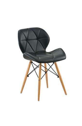 Καρέκλα Τραπεζαρίας Ξύλινη 4τμχ Margo Μαύρο PU 39x52x72εκ.
